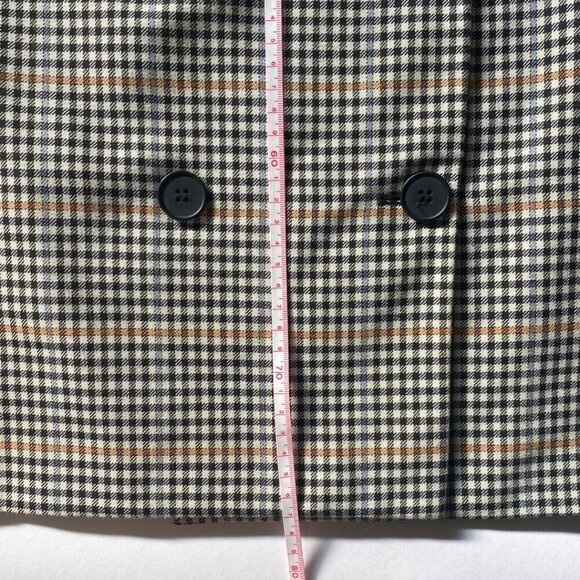 JUST FEMALE Holmes Oversized Double Breasted Checkered Plaid Blazer Size XS - Picture 8 of 9
